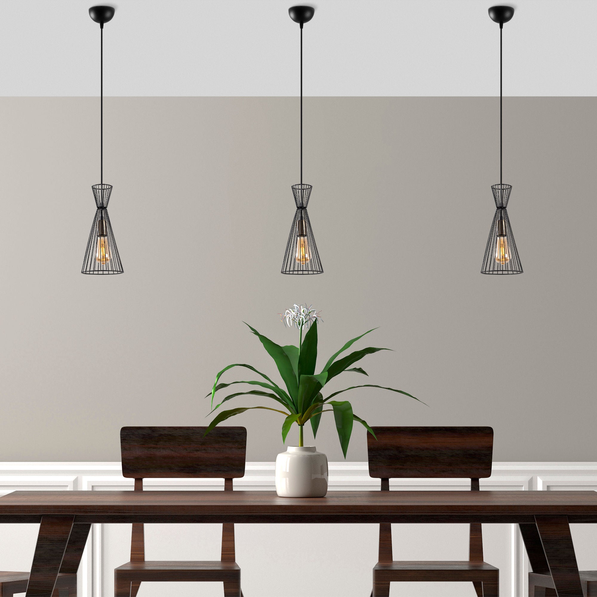 Candeeiro de Teto Industrial com Corpo em Metal, Acabamento Preto e Antigo, 15 x 15 x 125 cm | Altura Ajustável, Soquete E27, Perfeito para Espaços Modernos