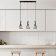 Candeeiro de Teto Industrial com Corpo em Metal, Acabamento Preto e Antigo, 68 x 15 x 125 cm | Altura Ajustável, 3 Soquetes E27, Perfeito para Espaços Modernos