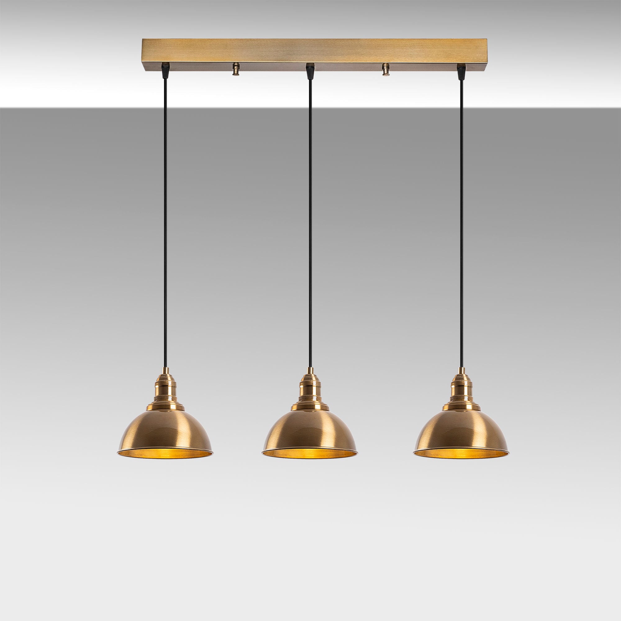 Candeeiro de Teto Vintage Elegante, Corpo em Metal Cobre, 70 x 21 x 117 cm | Altura Ajustável, 3 Soquetes E27, Perfeito para Decoração Moderna e Escandinava