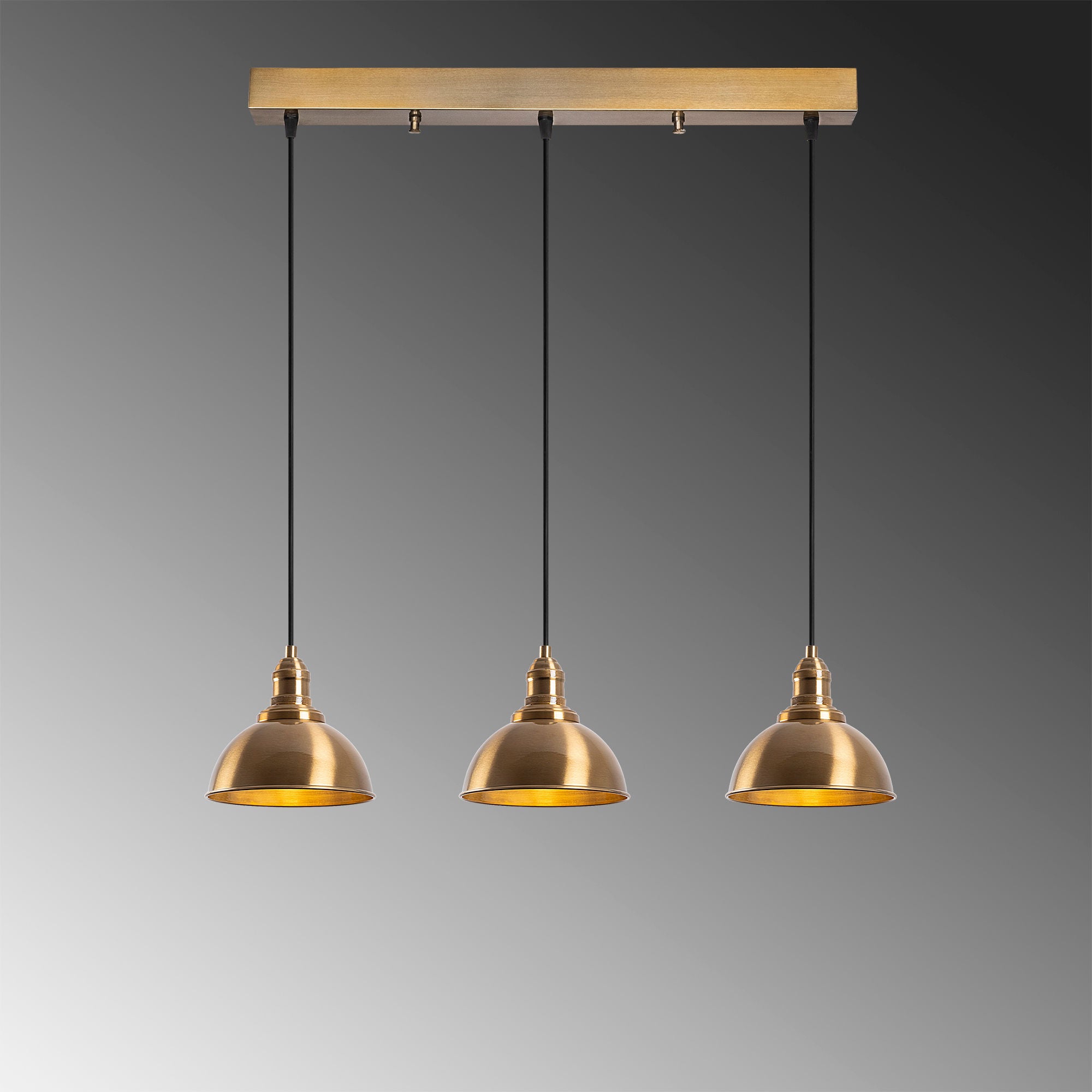 Candeeiro de Teto Vintage Elegante, Corpo em Metal Cobre, 70 x 21 x 117 cm | Altura Ajustável, 3 Soquetes E27, Perfeito para Decoração Moderna e Escandinava