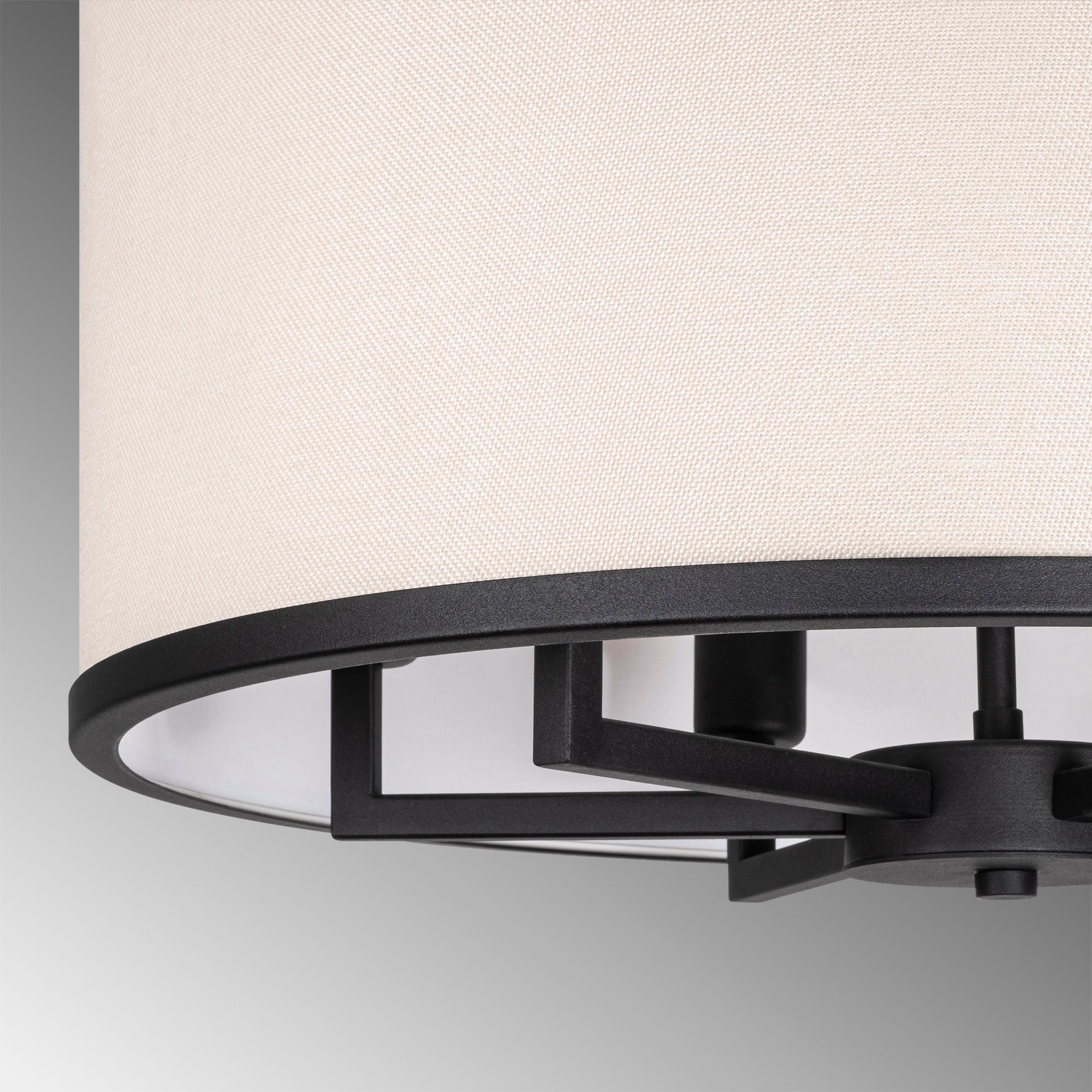 Candeeiro de Teto moderno preto e branco, tampa de tecido de 60 cm, altura ajustável, corpo de metal, 6 x E27 máx. 40 W, design escandinavo elegante para decoração de casa