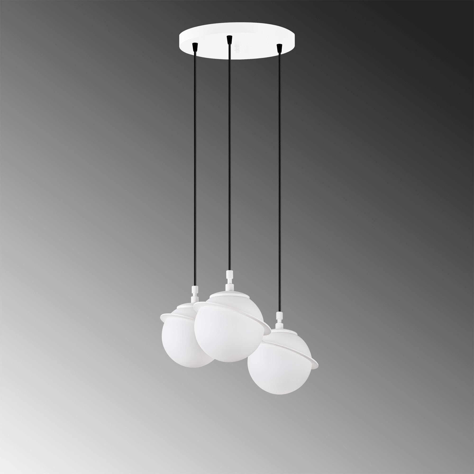 Candeeiro de Teto Branco Elegante, Corpo em Metal, 36 cm de Largura, Altura Ajustável (22-167 cm), 3 x E14 Máx. 40 W, IP20 | Perfeito para Decoração e Iluminação Moderna