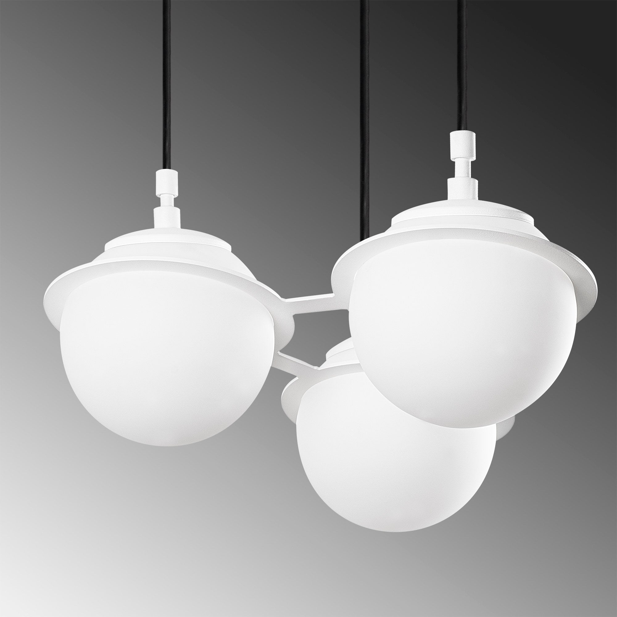 Candeeiro de Teto Branco Elegante, Corpo em Metal, 36 cm de Largura, Altura Ajustável (22-167 cm), 3 x E14 Máx. 40 W, IP20 | Perfeito para Decoração e Iluminação Moderna