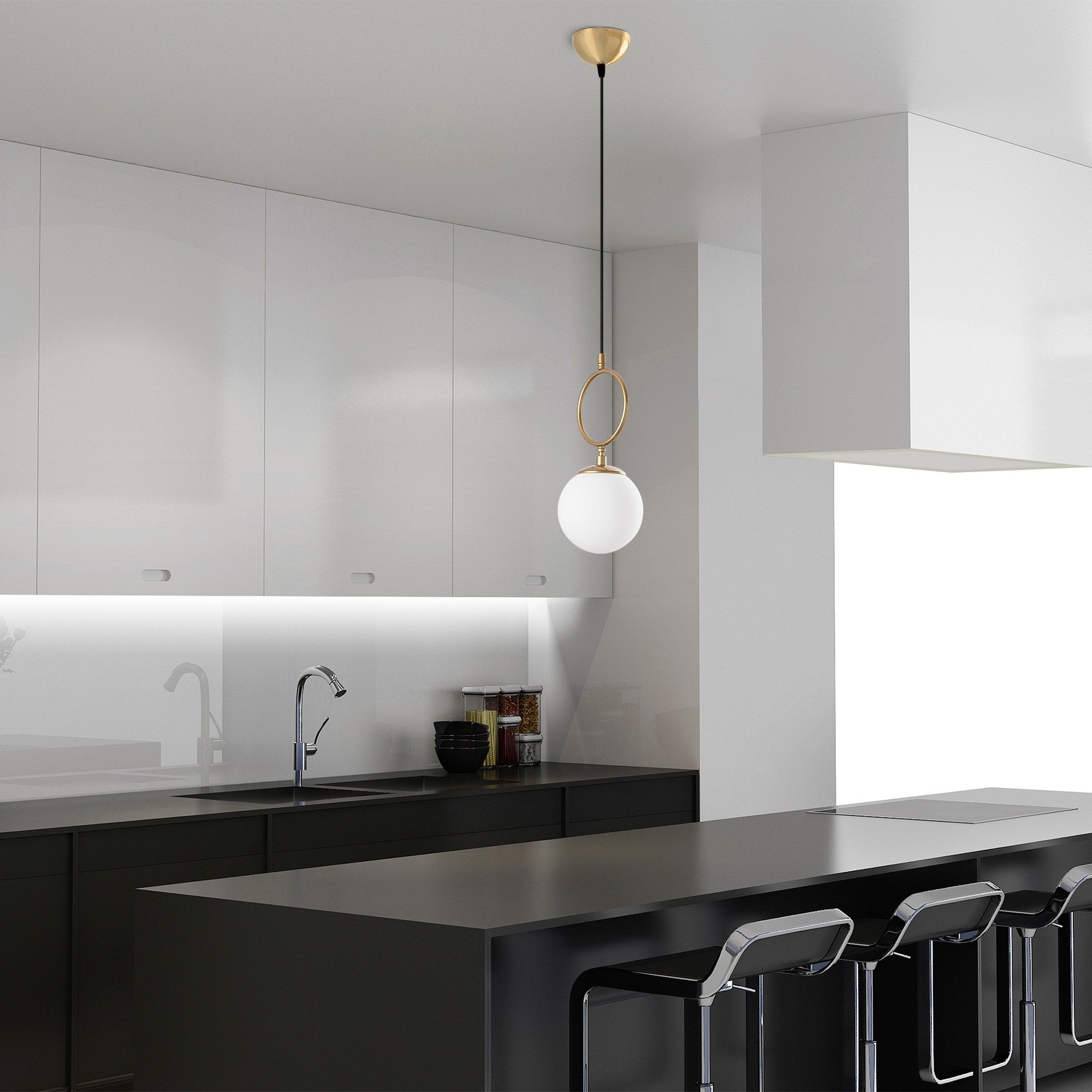 Candeeiro de Teto elegante de ouro, corpo de metal, 15 cm de largura, altura ajustável (41-127 cm), IP20, soquete E14, perfeito para salas de estar e jantar modernas