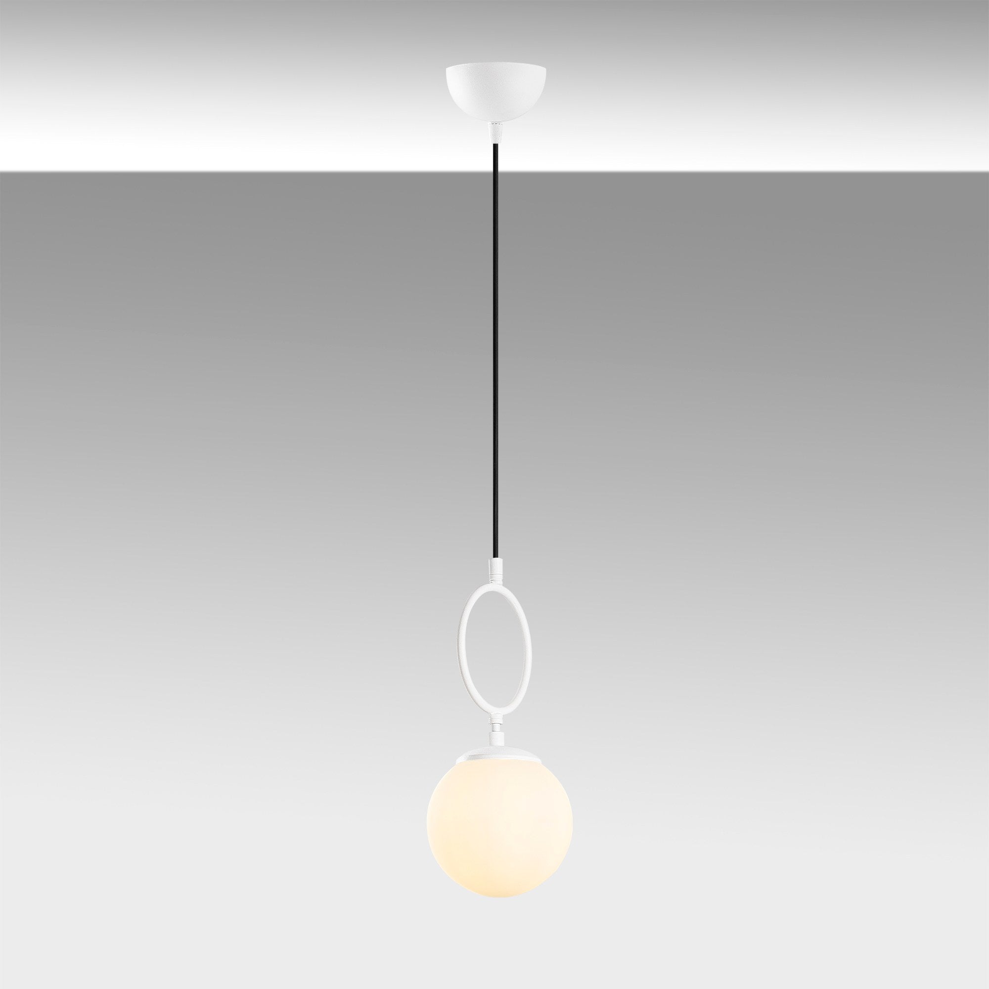 Candeeiro de Teto branco elegante, corpo de metal, 15 cm de largura, altura ajustável (41-127 cm), IP20, soquete E14, perfeito para decoração moderna e soluções de iluminação