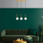 Candeeiro de Teto Dourado Elegante, Corpo em Metal, 75 cm de Largura, Altura Ajustável (40-185 cm), 3 x E14 Máx. 40 W, IP20 | Perfeito para Salas de Estar e Jantar Modernas