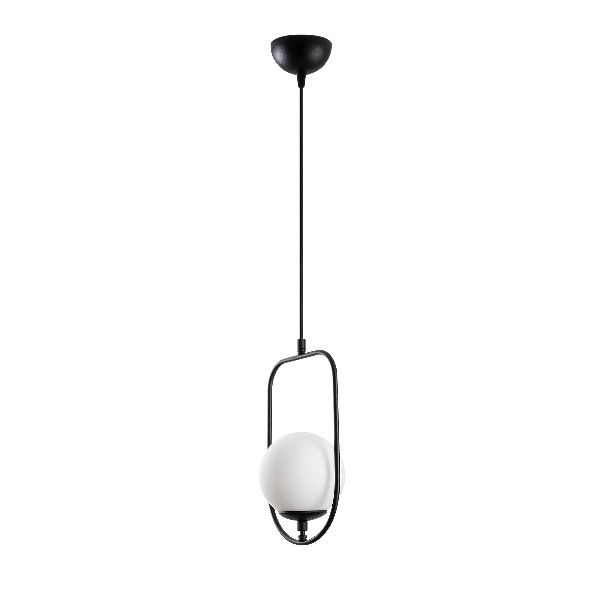 Candeeiro de Teto elegante preto, corpo de metal, 20 cm de largura, altura ajustável (42-171 cm) | Soquete E14, IP20 | Perfeito para salas de estar e jantar modernas