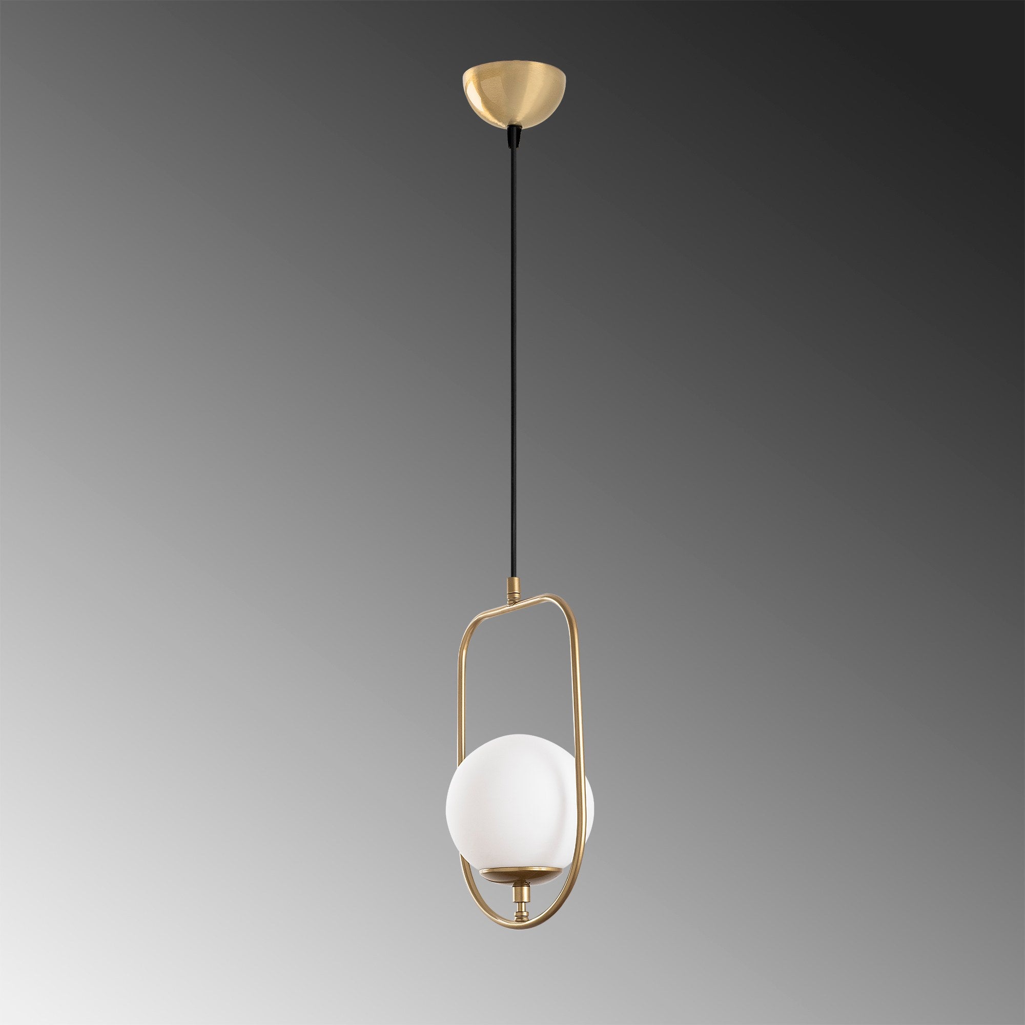 Candeeiro de Teto Dourado Elegante, Corpo em Metal, 20 cm de Largura, Altura Ajustável (42-171 cm), Soquete E14, IP20 | Perfeito para Salas de Estar e Salas de Jantar Modernas