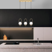 Candeeiro de Teto Dourado Elegante, Corpo em Metal, 80 cm de Largura, Altura Ajustável (40-185 cm), 3 Soquetes E14, IP20 | Perfeito para Salas de Estar e Jantar Modernas