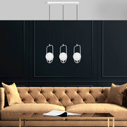 Candeeiro de Teto branco elegante, corpo de metal, 80 cm de largura, altura ajustável (40-185 cm), 3 soquetes E14, IP20, perfeito para decoração e iluminação de casa moderna