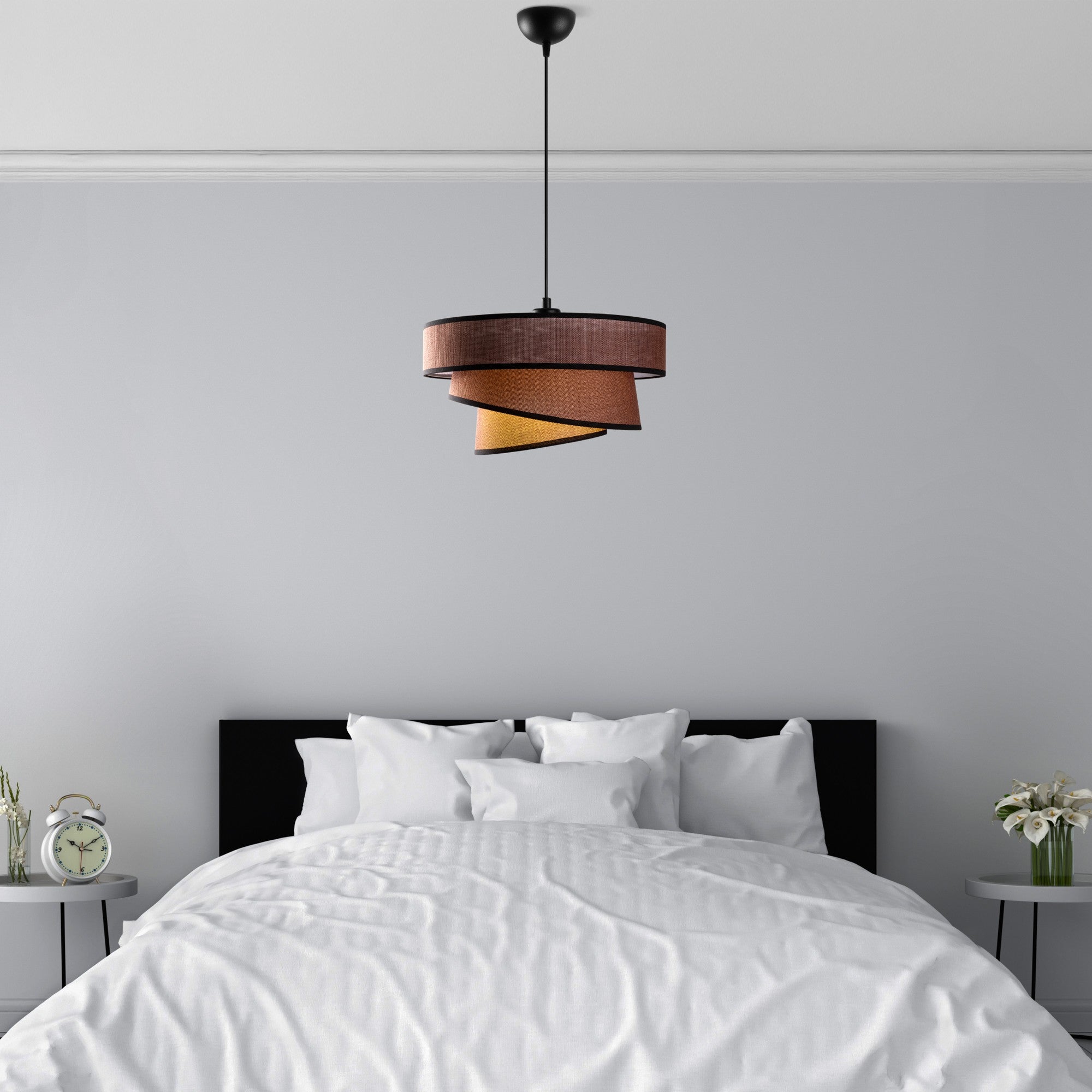 Candeeiro de Teto – altura ajustável – castanho escuro – metal