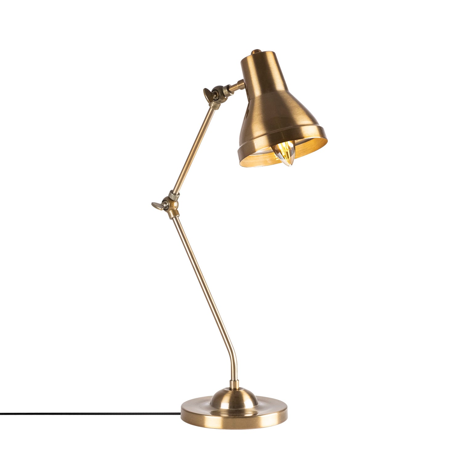 Candeeiro de Mesa Elegante com Corpo em Metal, Acabamento em Cobre Vintage, 16 x 27 x 55 cm | Soquete E14, 40 W Máx., Cabo de 200 cm | Ideal para Decoração Moderna e Escandinava