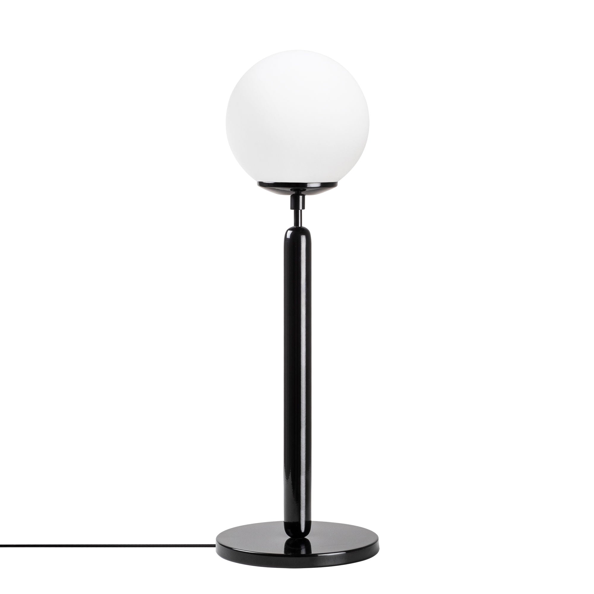 Candeeiro de Mesa moderna com corpo de metal e tampa de vidro, preta e creme, 18 x 18 x 52 cm | Soquete E14, 40 W máx., cabo de 200 cm | Design industrial e escandinavo elegante