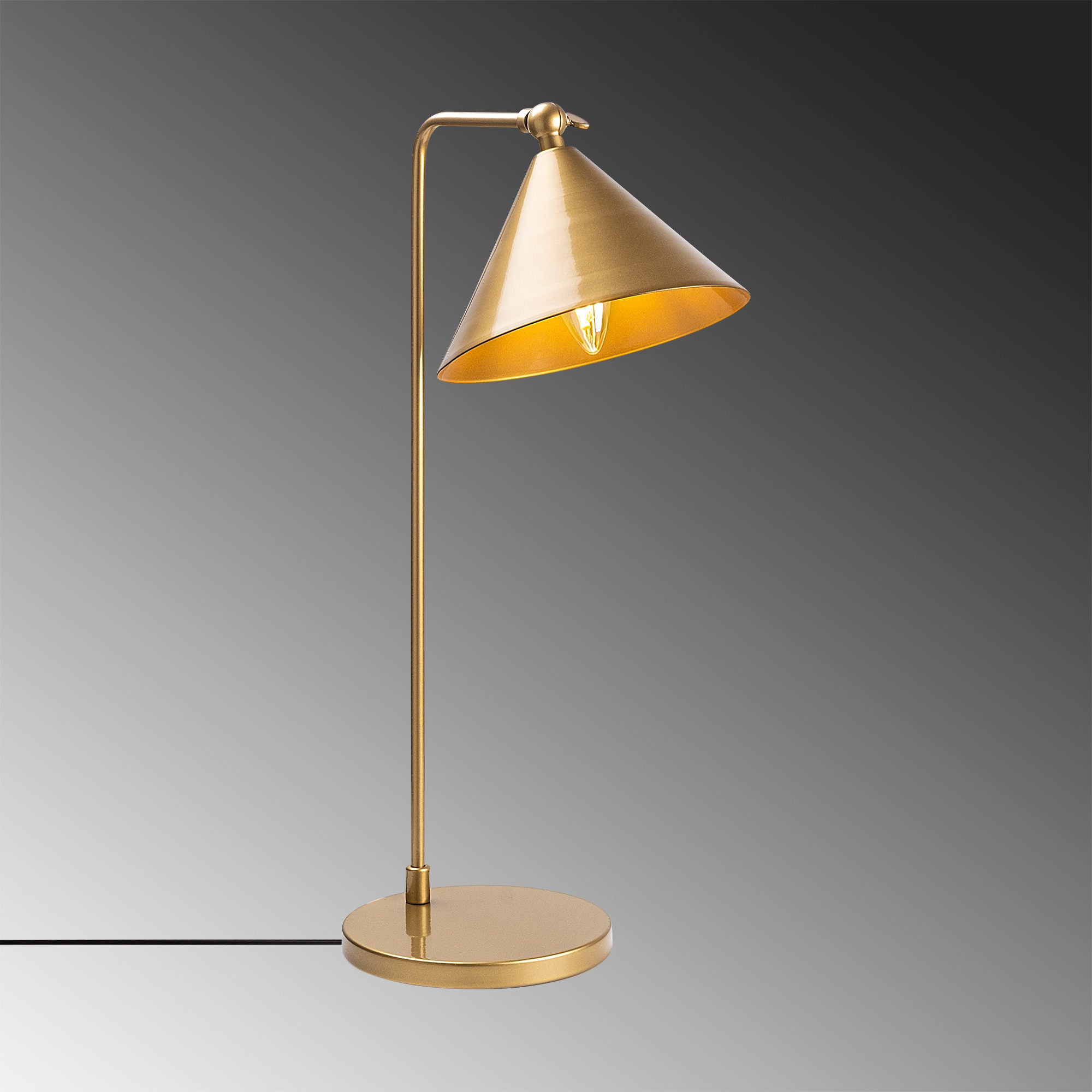 Candeeiro de Mesa Elegante Dourada, Corpo em Metal, 24 x 26 x 50 cm | Soquete E14, Máx. 40 W | Design Escandinavo Moderno, Perfeito para Decoração Glamourosa