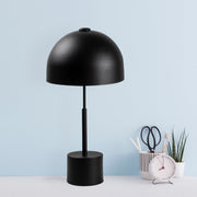 Candeeiro de Mesa Moderna Preta, Corpo de Metal, 26 x 26 x 53 cm | Soquete E14, 40 W Máx., Cabo de 200 cm | Design Industrial e Escandinavo Elegante para Casa e Escritório