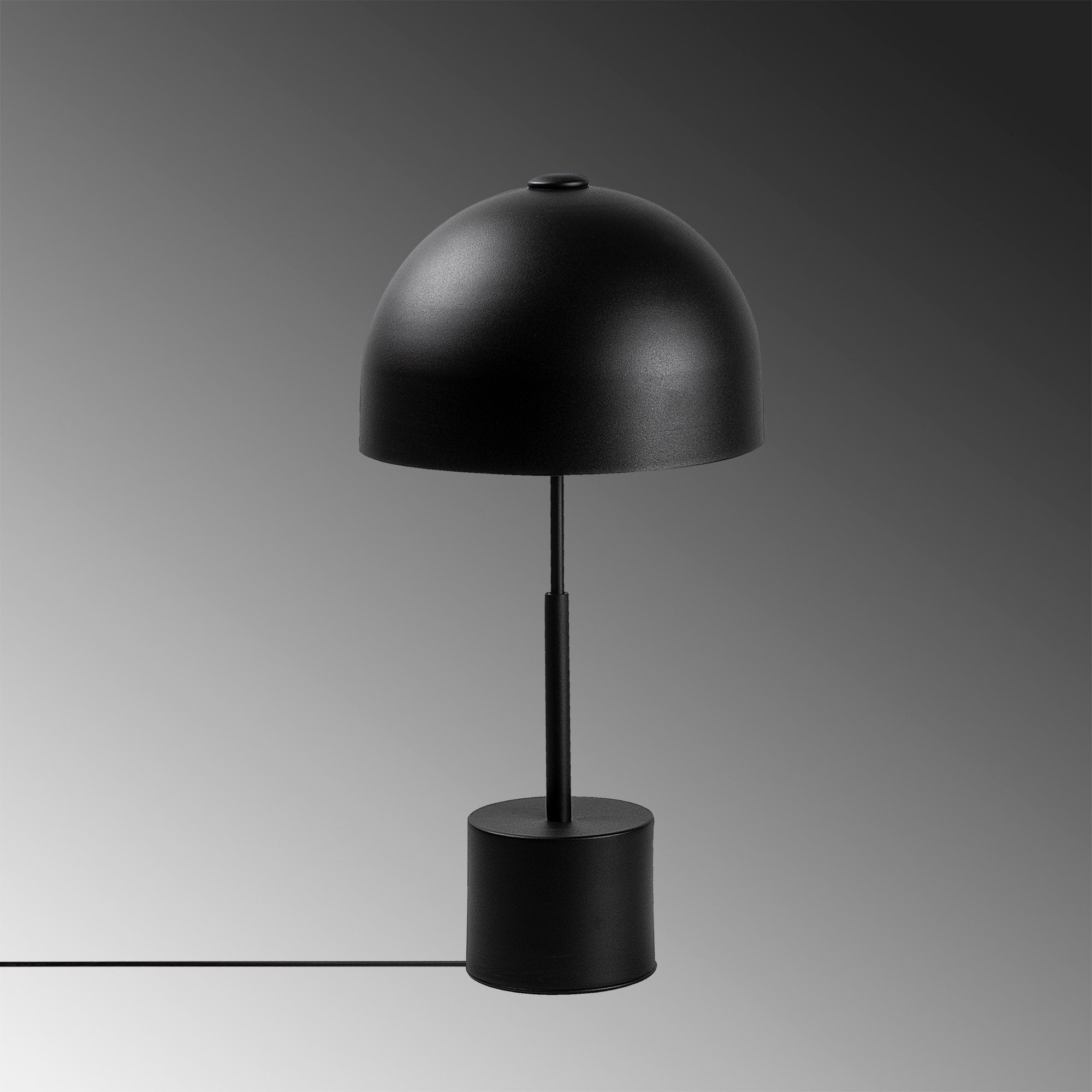 Candeeiro de Mesa Moderna Preta, Corpo de Metal, 26 x 26 x 53 cm | Soquete E14, 40 W Máx., Cabo de 200 cm | Design Industrial e Escandinavo Elegante para Casa e Escritório