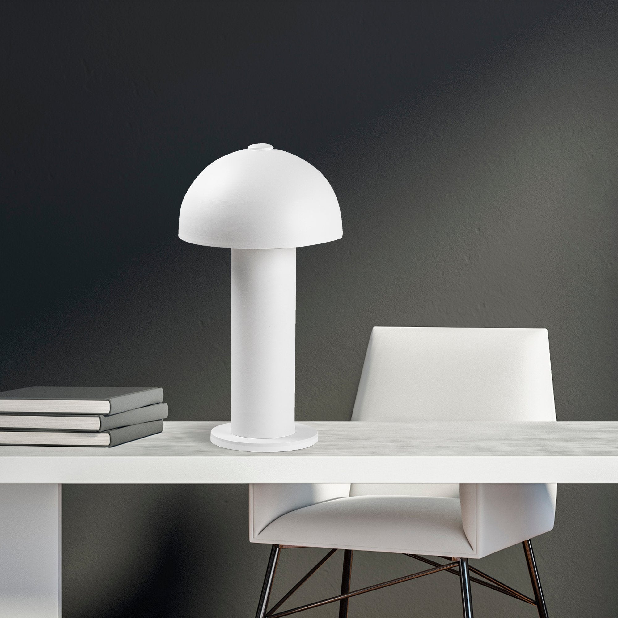 Candeeiro de Mesa Branca Moderna, Corpo em Metal, 26 x 26 x 49 cm | Soquete E14, 40 W Máx., IP20 | Design Escandinavo Elegante para Casa e Escritório