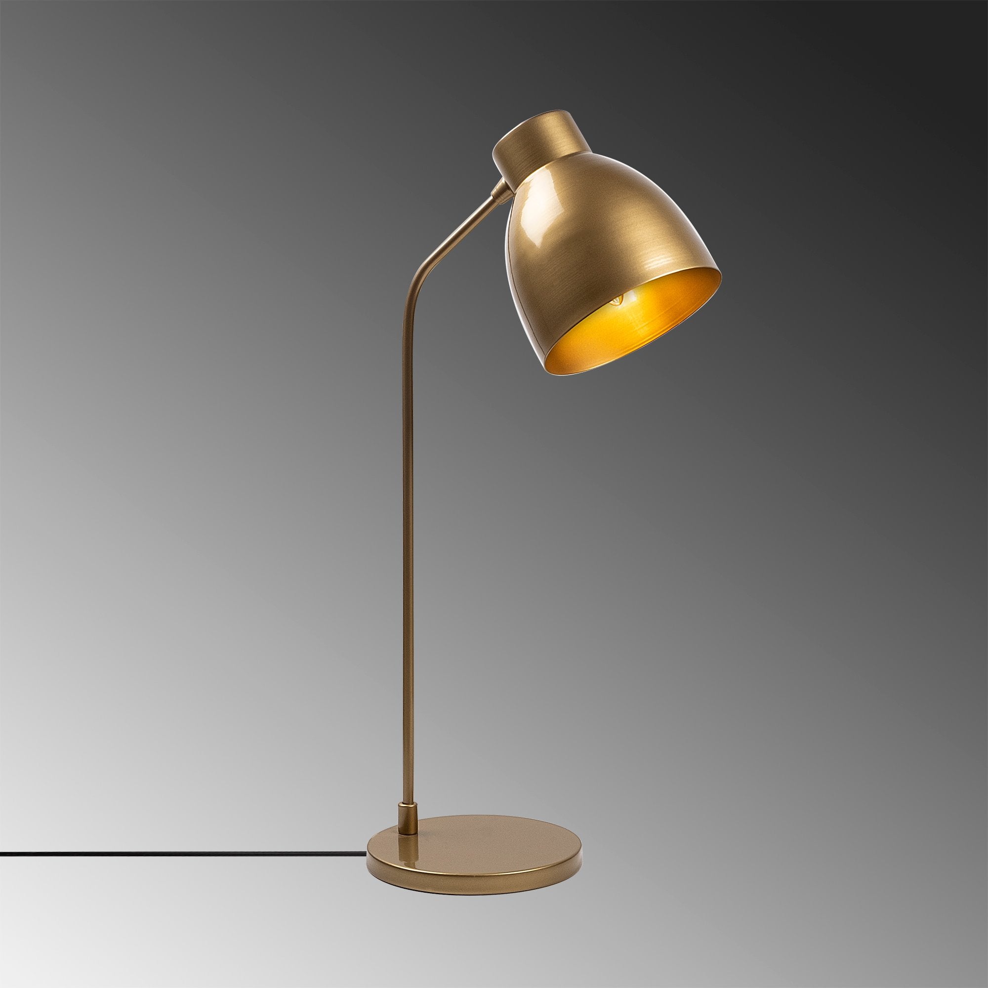 Candeeiro de Mesa Elegante em Cobre, Corpo em Metal, 60 cm de Altura, 15 cm de Diâmetro da Base | IP20, Soquete E14, Cabo de 200 cm | Design Moderno e Glamouroso para Casa e Escritório