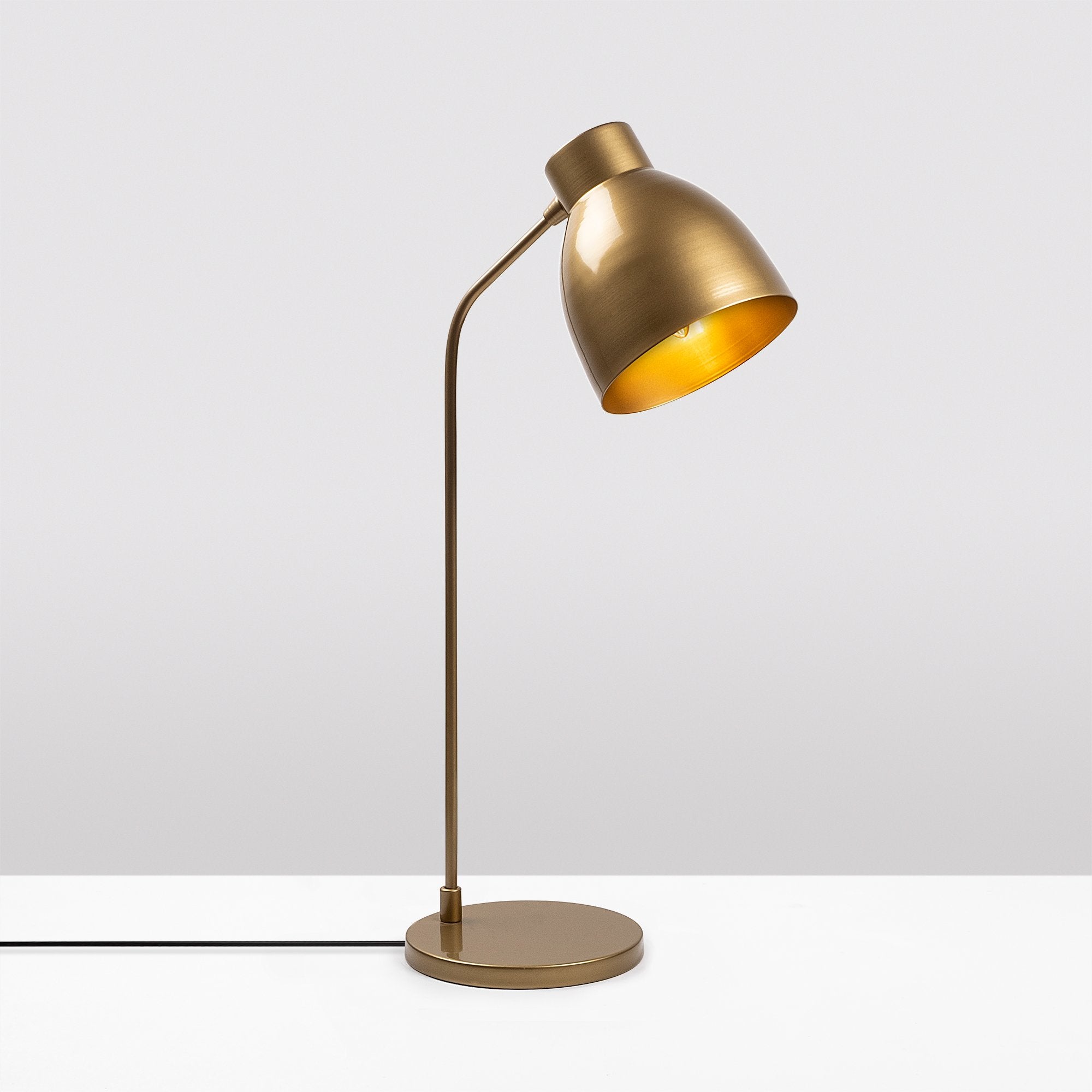 Candeeiro de Mesa Elegante em Cobre, Corpo em Metal, 60 cm de Altura, 15 cm de Diâmetro da Base | IP20, Soquete E14, Cabo de 200 cm | Design Moderno e Glamouroso para Casa e Escritório