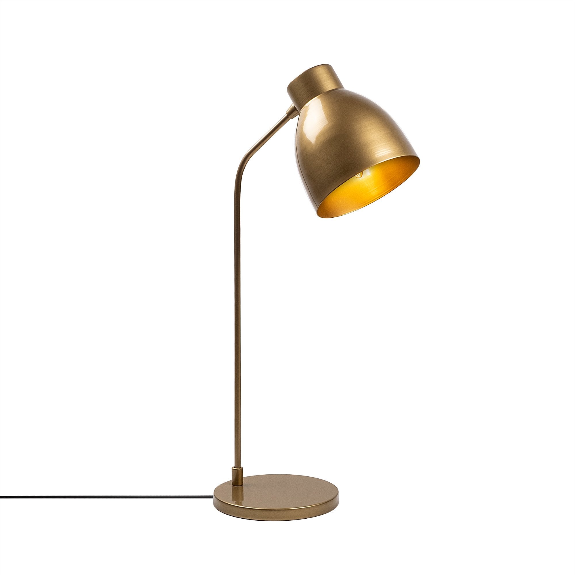 Candeeiro de Mesa Elegante em Cobre, Corpo em Metal, 60 cm de Altura, 15 cm de Diâmetro da Base | IP20, Soquete E14, Cabo de 200 cm | Design Moderno e Glamouroso para Casa e Escritório