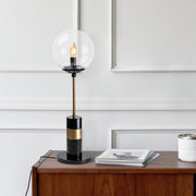 Candeeiro de Mesa Moderna com Corpo em Metal, Acabamento Preto e Antigo, 20 x 20 x 64 cm | Soquete E14, Máx. 40 W, Cabo de 200 cm | Design Elegante, Glamouroso e Escandinavo