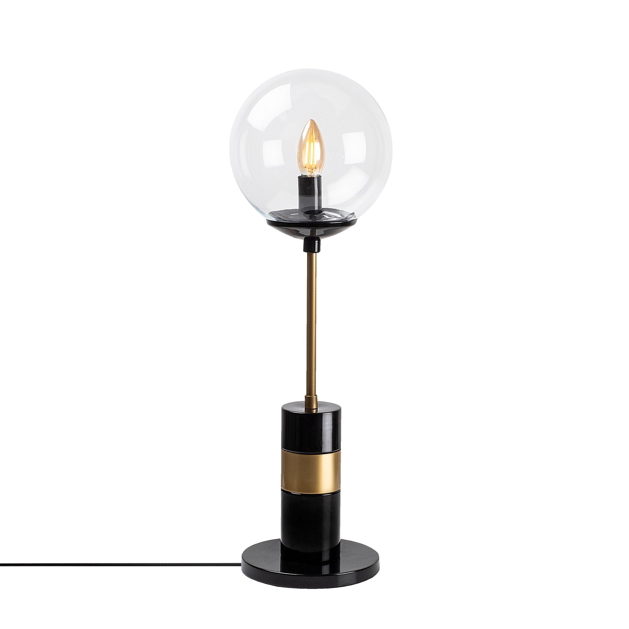 Candeeiro de Mesa Moderna com Corpo em Metal, Acabamento Preto e Antigo, 20 x 20 x 64 cm | Soquete E14, Máx. 40 W, Cabo de 200 cm | Design Elegante, Glamouroso e Escandinavo