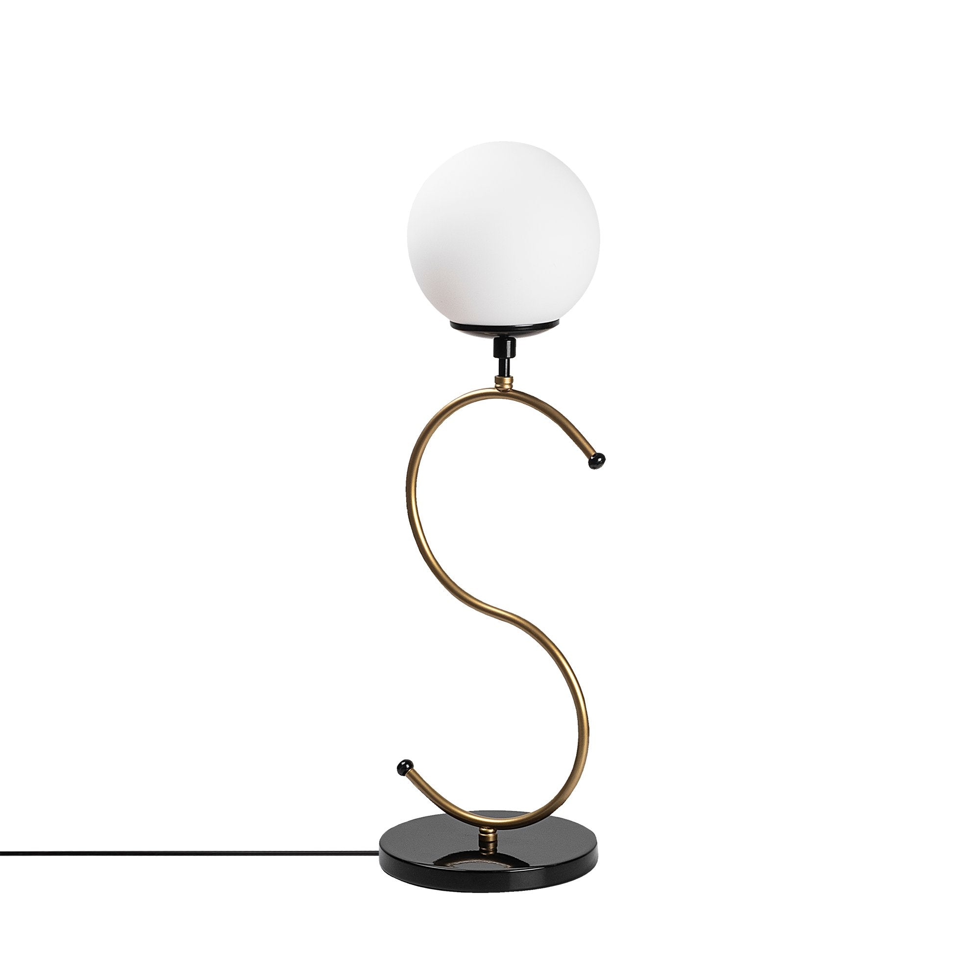 Candeeiro de Mesa Moderna com Corpo de Metal e Tampa de Vidro, Preta e Dourada, 18 x 19 x 57 cm | Soquete E14, Máx. 40 W, Cabo de 200 cm | Decoração Elegante e Glamourosa para Casa
