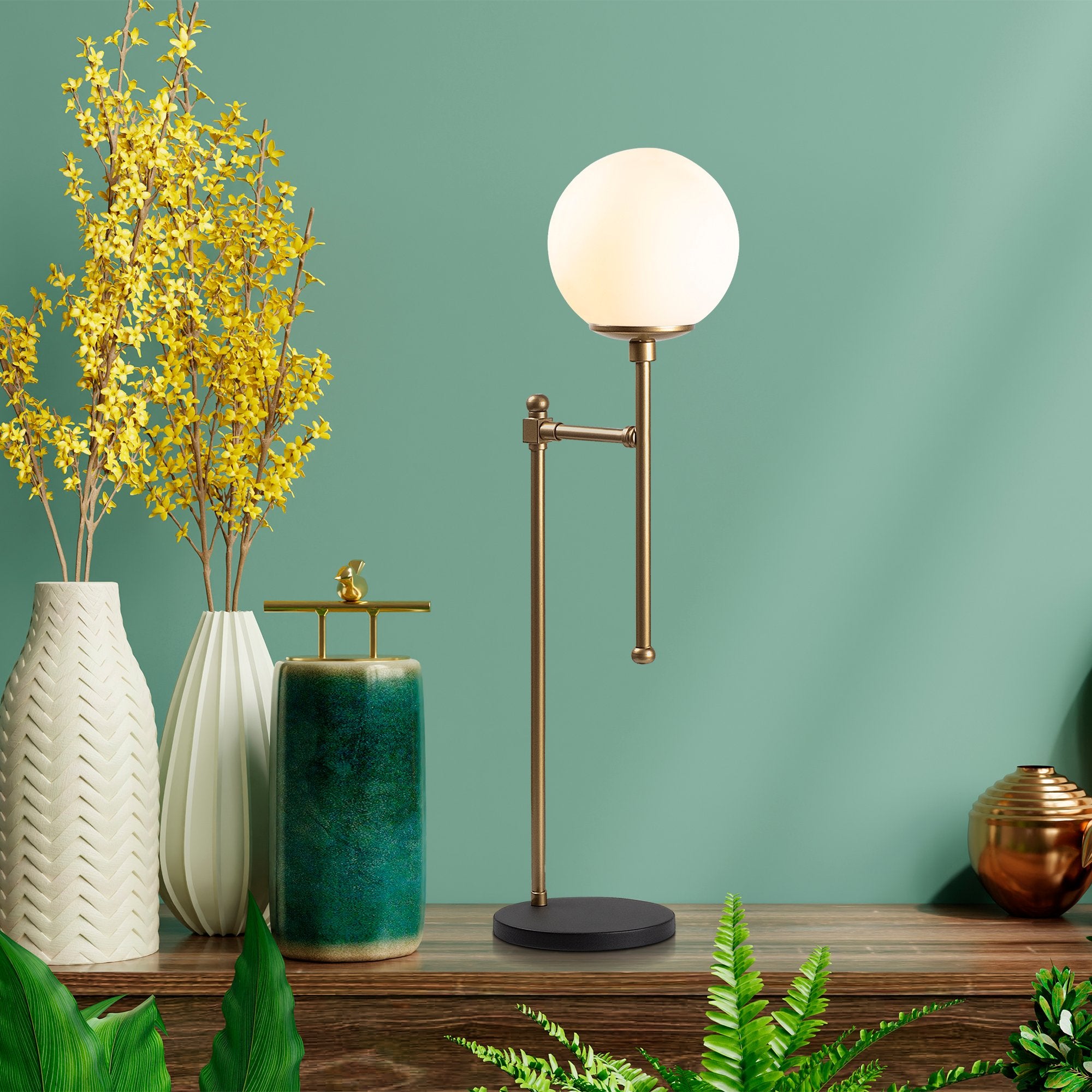 Candeeiro de Mesa moderna dourada, corpo de metal, 18 x 24 x 66 cm, soquete E14, 40 W máx., cabo de 200 cm, design escandinavo elegante para decoração de casa e escritório