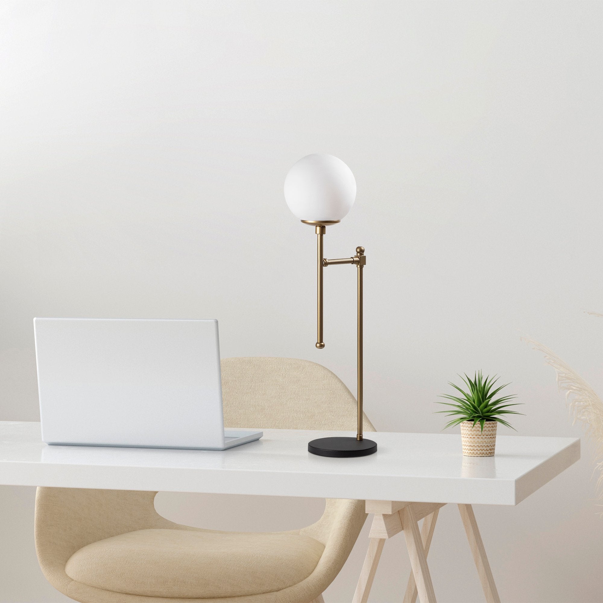 Candeeiro de Mesa moderna dourada, corpo de metal, 18 x 24 x 66 cm, soquete E14, 40 W máx., cabo de 200 cm, design escandinavo elegante para decoração de casa e escritório