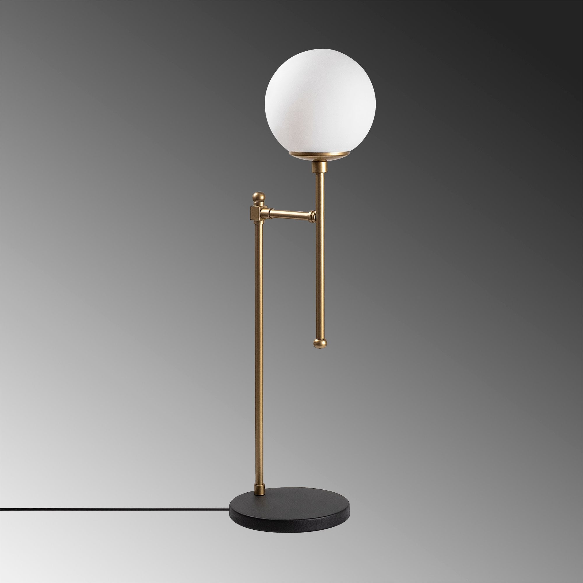 Candeeiro de Mesa moderna dourada, corpo de metal, 18 x 24 x 66 cm, soquete E14, 40 W máx., cabo de 200 cm, design escandinavo elegante para decoração de casa e escritório