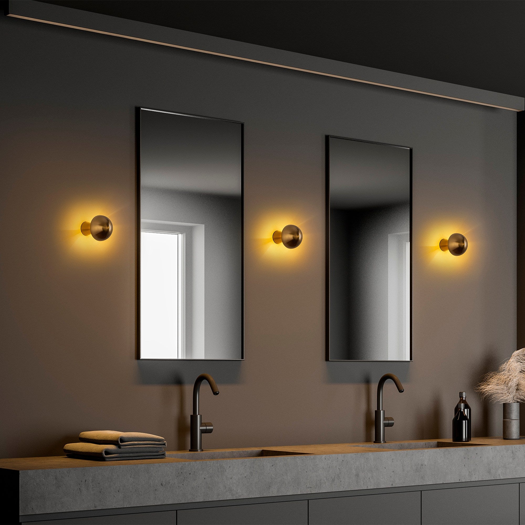 Candeeiro de Parede dourada elegante, corpo de metal, 12 cm de diâmetro, 16 cm de altura | IP20, soquete G9, máx. 10 W | Ideal para decoração moderna e iluminação ambiente