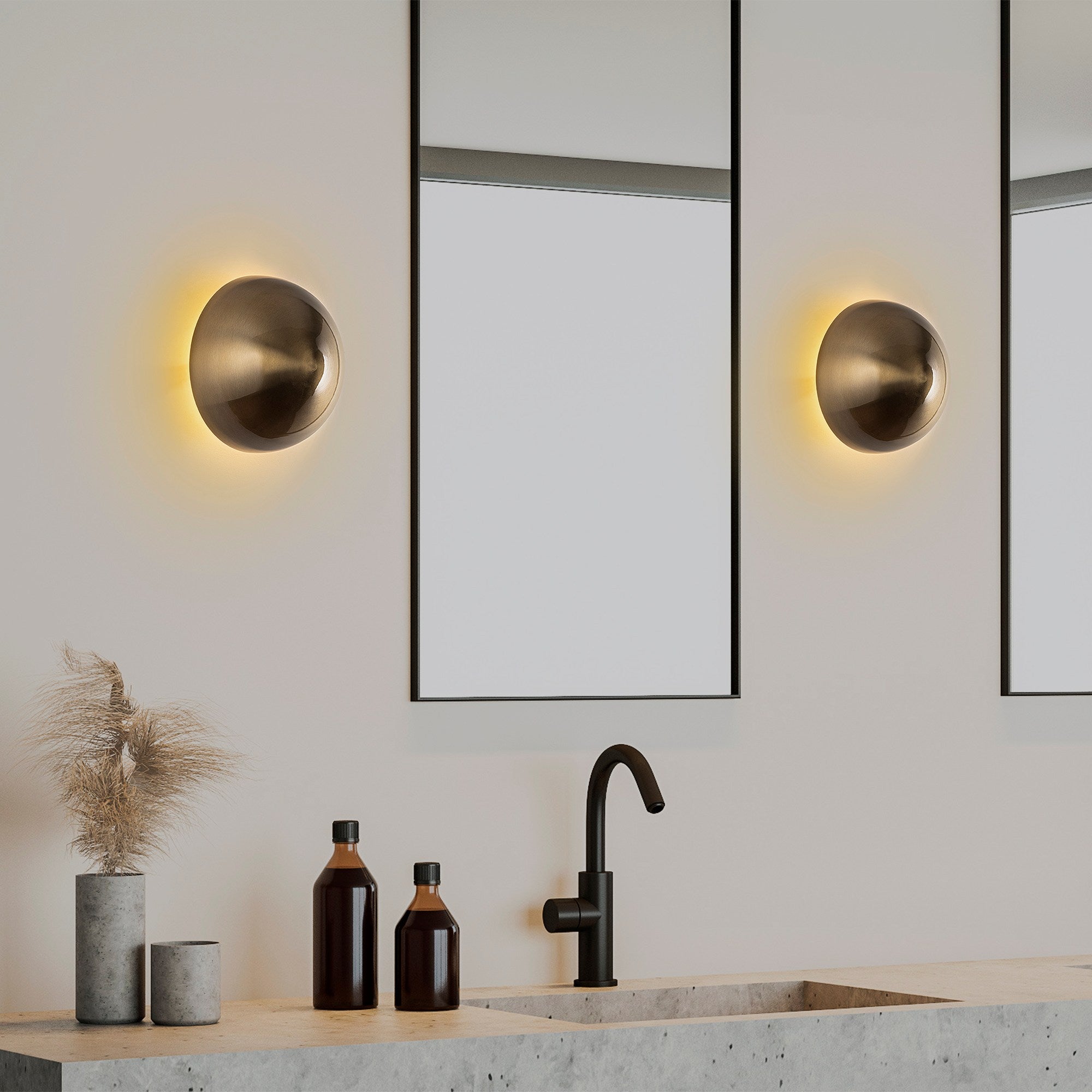 Candeeiro de Parede dourada elegante, corpo de metal, 20 cm de diâmetro, 16 cm de altura | IP20, soquete G9, máx. 10 W | Ideal para decoração moderna e iluminação ambiente