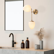 Candeeiro de Parede vintage, corpo de metal e tampa de vidro, 15 x 35 cm, altura 46 cm | IP20, soquete E14, design boêmio e escandinavo | Ideal para decoração de casa e hotel