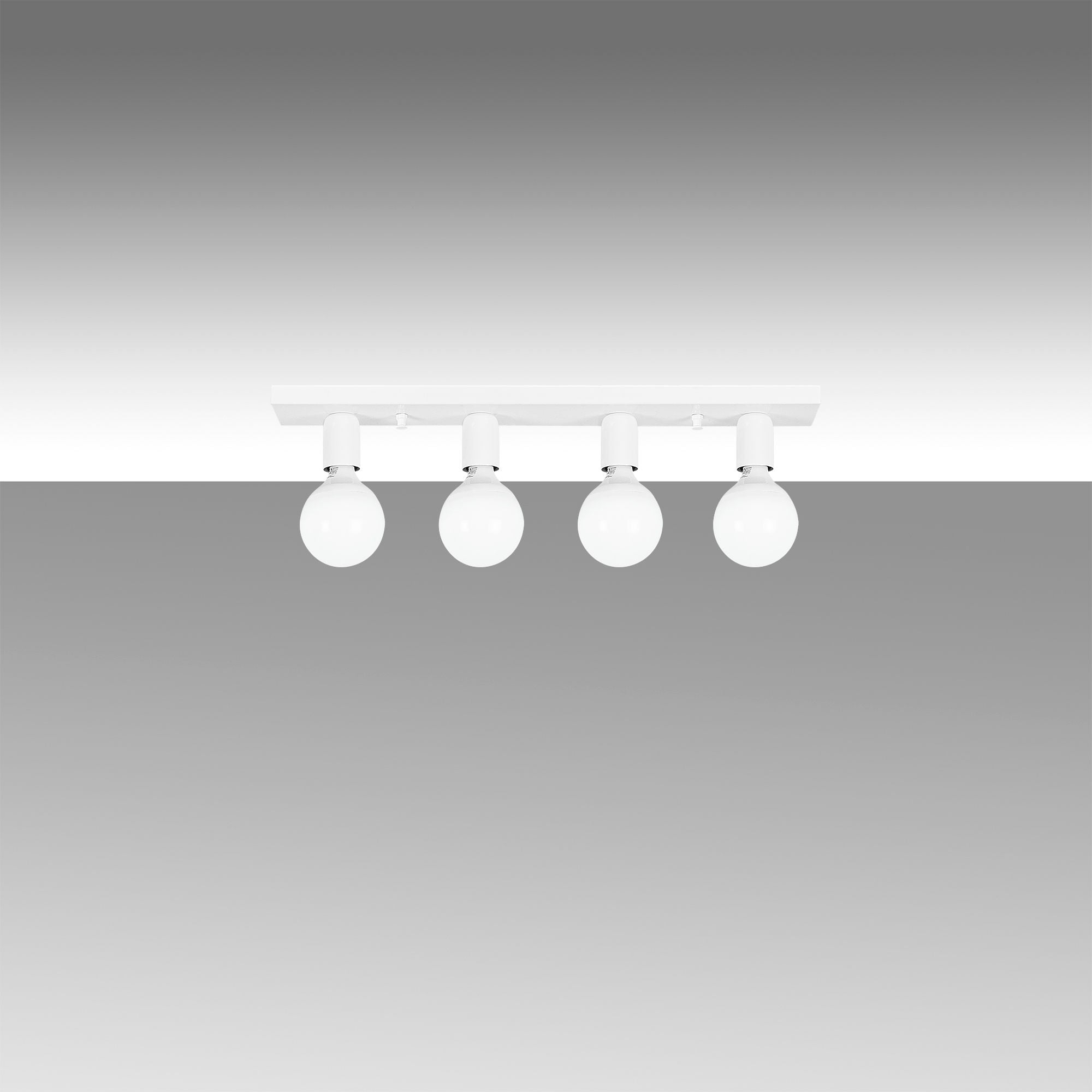 Candeeiro de Teto Branco Elegante, Corpo em Metal, 60 x 10 x 10 cm | 4 x E27 Máx. 40 W | Design Escandinavo, IP20 | Perfeito para Decoração Moderna