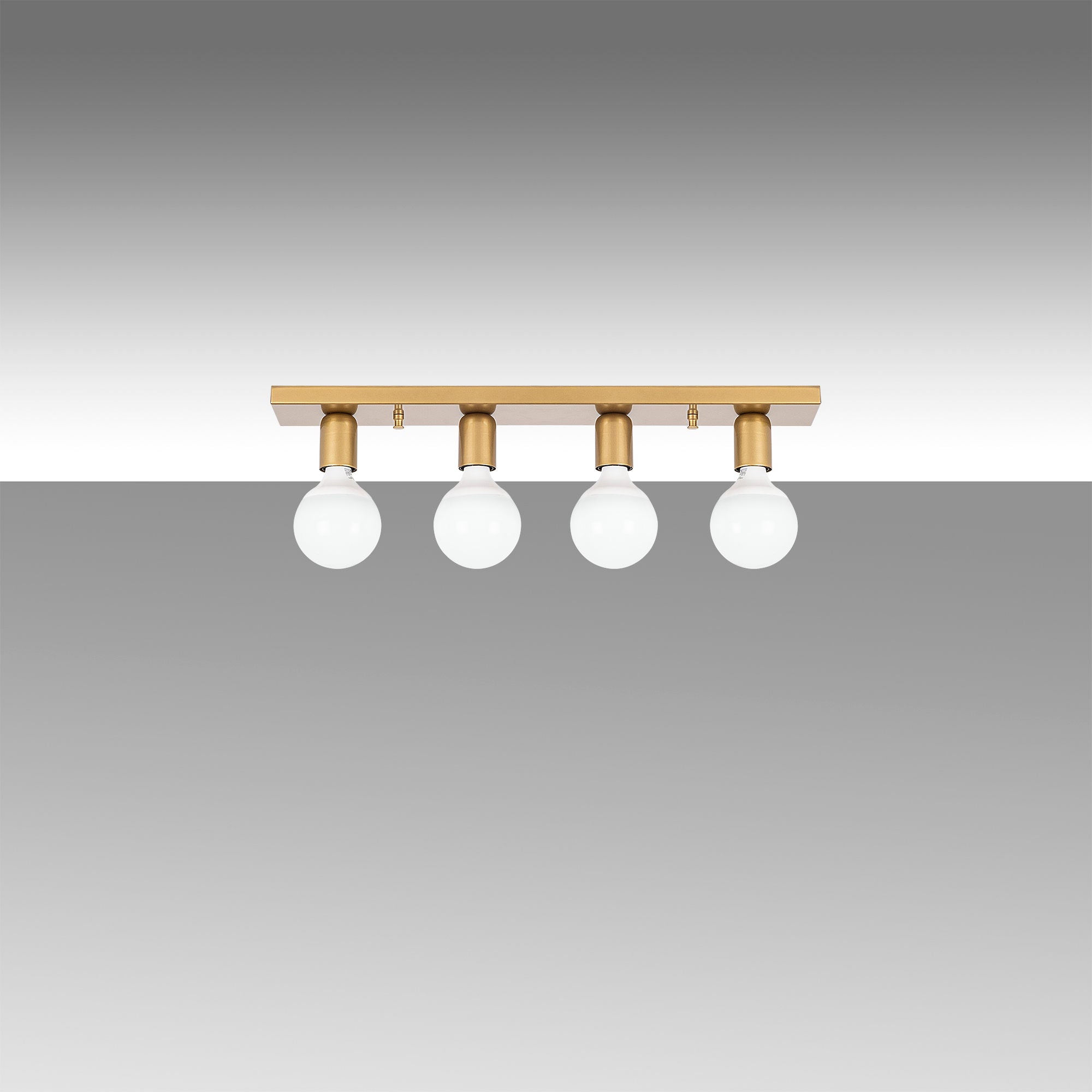 Candeeiro de Teto Escandinavo Glamouroso, Corpo em Metal Dourado, 60 x 10 x 10 cm | 4 x E27 máx. 40 W | Iluminação Elegante para Decoração Moderna de Casa e Salas de Jantar