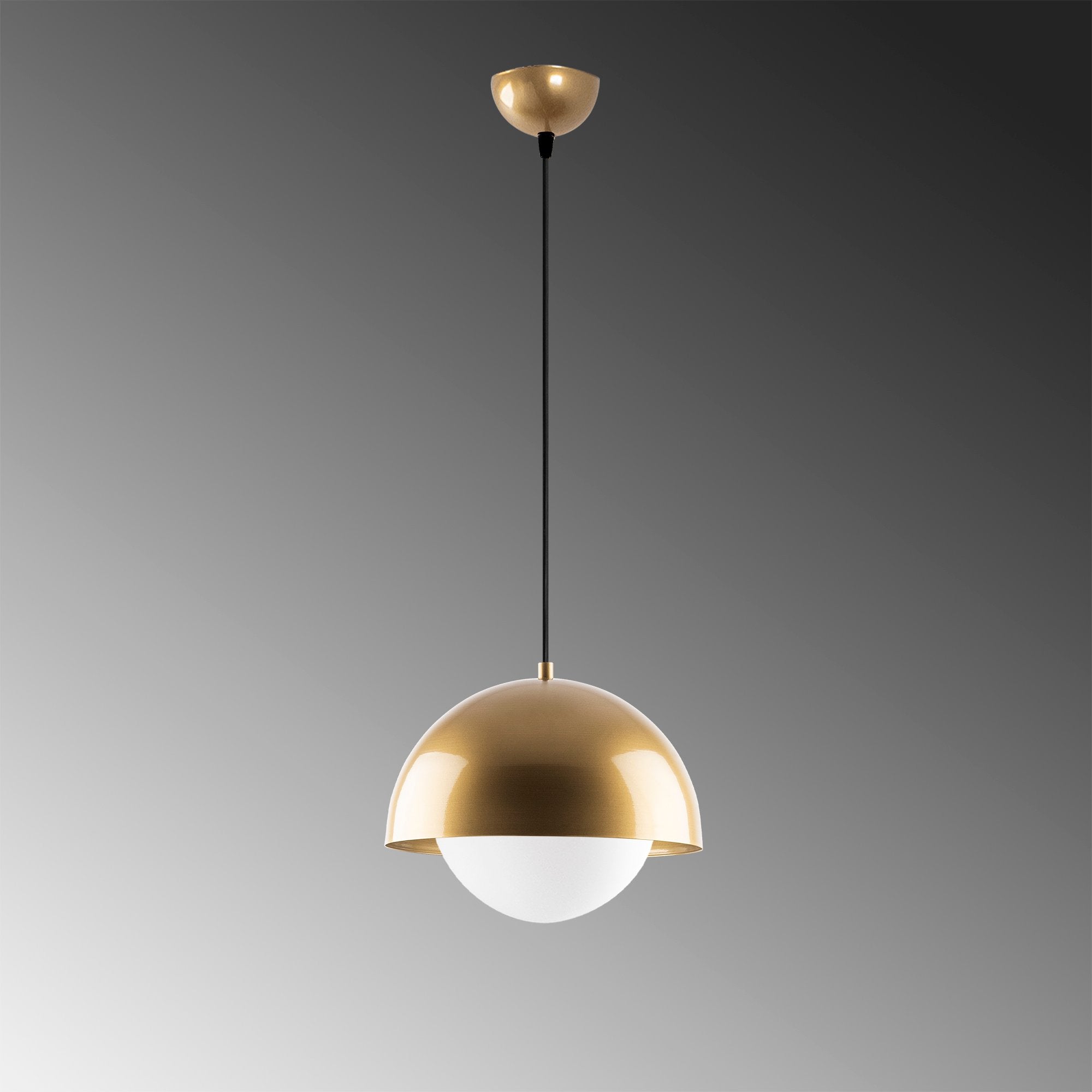 Candeeiro de Teto elegante de ouro, altura ajustável 30 x 30 x 108 cm, corpo de metal e tampa de vidro, IP20, soquete E27, perfeito para decoração glamourosa e escandinava