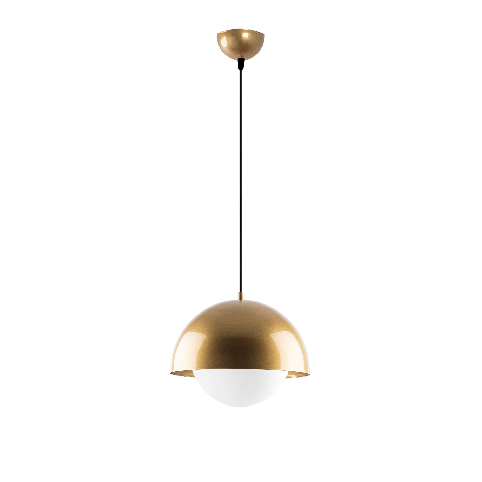 Candeeiro de Teto elegante de ouro, altura ajustável 30 x 30 x 108 cm, corpo de metal e tampa de vidro, IP20, soquete E27, perfeito para decoração glamourosa e escandinava