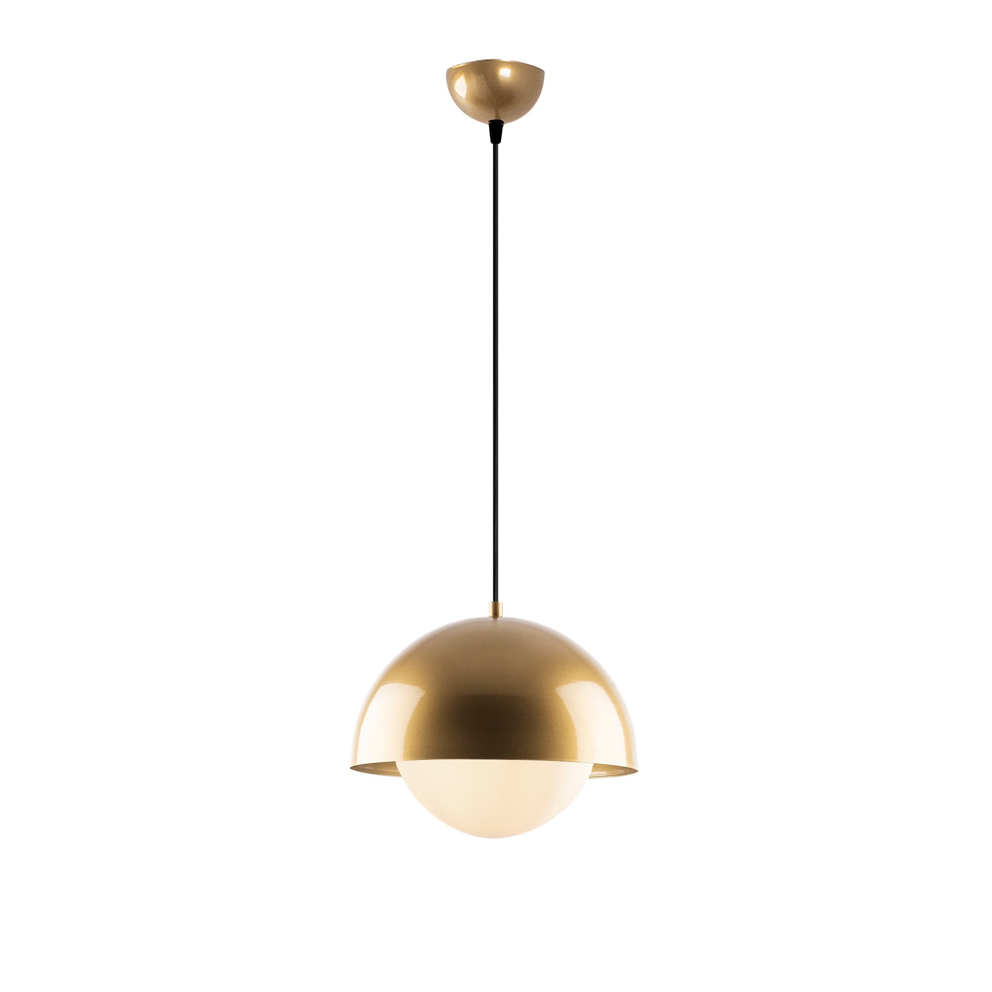 Candeeiro de Teto elegante de ouro, altura ajustável 30 x 30 x 108 cm, corpo de metal e tampa de vidro, IP20, soquete E27, perfeito para decoração glamourosa e escandinava