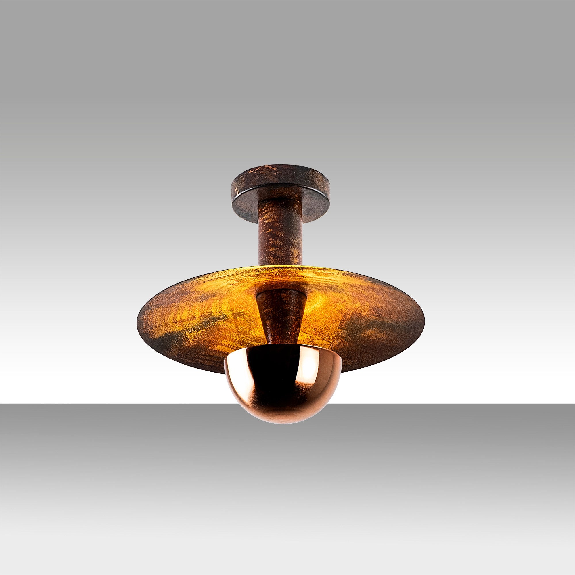 Candeeiro de Teto Elegante de Cobre, Corpo em Metal, 28 cm de Diâmetro x 26 cm de Altura | Soquete G9, Máx. 10 W | Iluminação Elegante para Casas e Escritórios Modernos