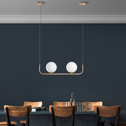 Candeeiro de Teto dourado elegante, altura ajustável de 20 a 110 cm, corpo de metal, 2 x E14 máx. 40 W, diâmetro da tampa de 15 cm, perfeito para decoração de casa moderna, classificação IP21.