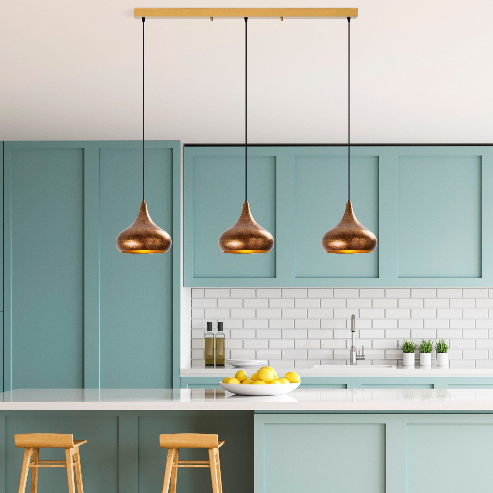 Candeeiro de Teto – 140 x 30 x 126 cm – Vintage – Metal