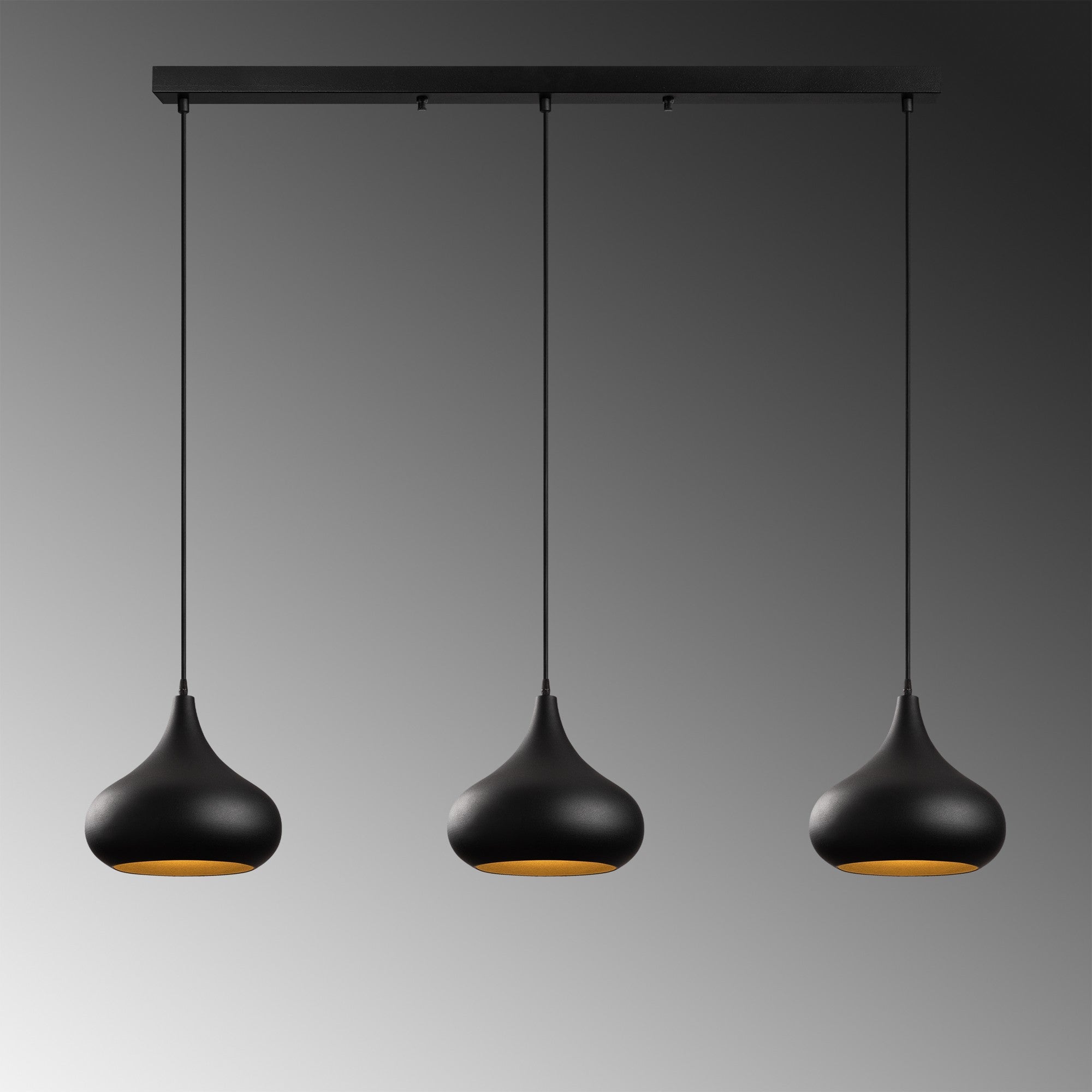 Candeeiro de Teto – 140 x 30 x 126 cm – Preto – Metálico