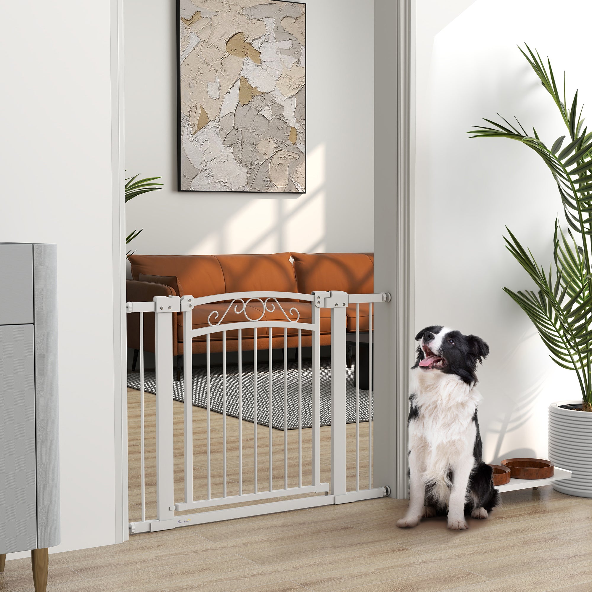 Barreira de Segurança Extensível Branca 76-102x77,5 cm para Animais de Estimação