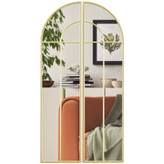 Espelho Decorativo de Parede 30x120 cm Cor Ouro - Conjunto de 2 Peças