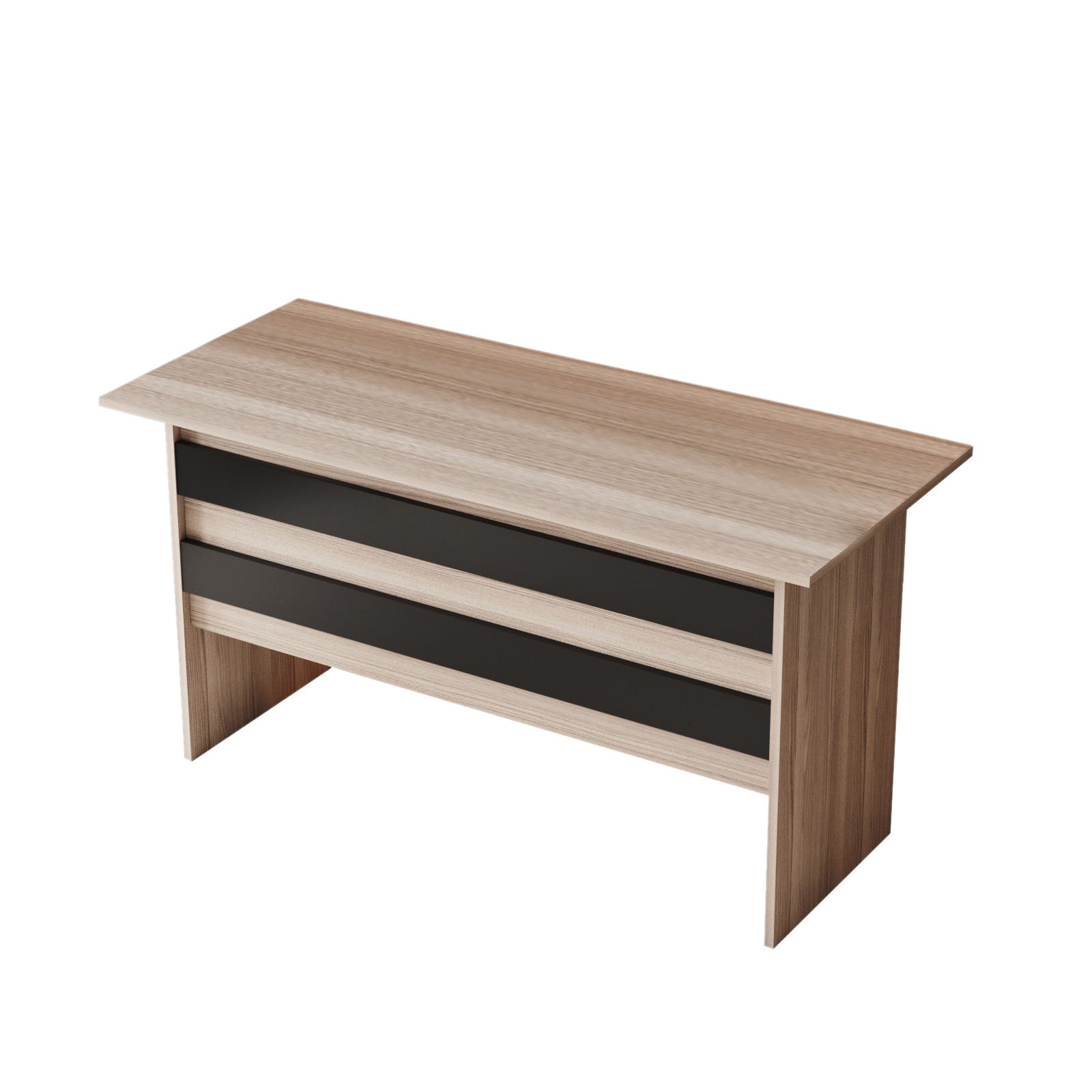 Secretária de Estudo Moderna – 140 x 60 x 73,8 cm – Carvalho e Preto – Painéis de Partículas Revestidos em Melamina