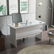 Secretária de Estudo/Escritório Moderna, Branca, 140 x 60 x 73,8 cm | Painel de Partículas 100% Revestido em Melamina, 18 mm de Espessura | Elegante e Funcional para Escritório e Estudo em Casa