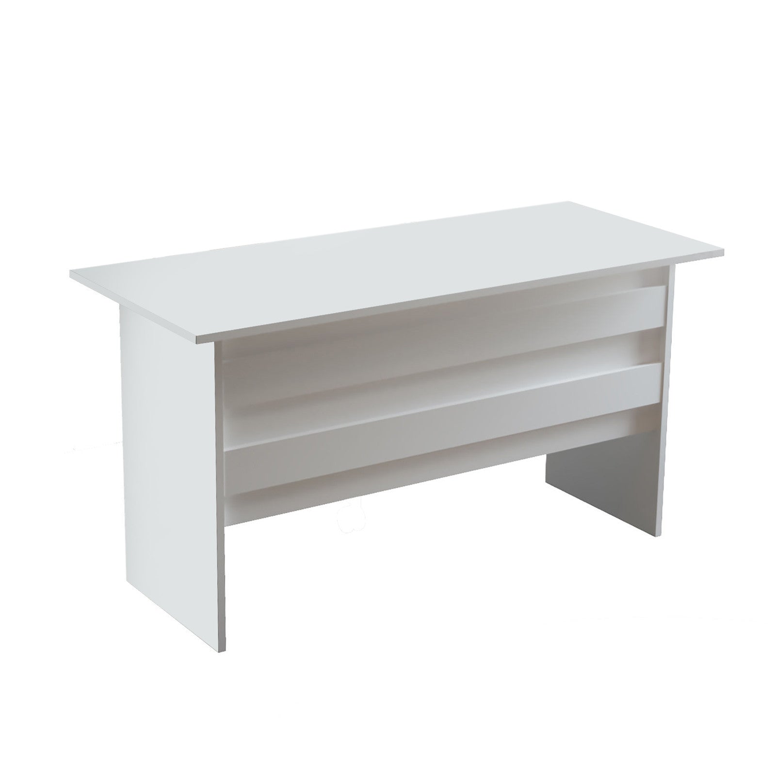 Secretária de Estudo/Escritório Moderna, Branca, 140 x 60 x 73,8 cm | Painel de Partículas 100% Revestido em Melamina, 18 mm de Espessura | Elegante e Funcional para Escritório e Estudo em Casa