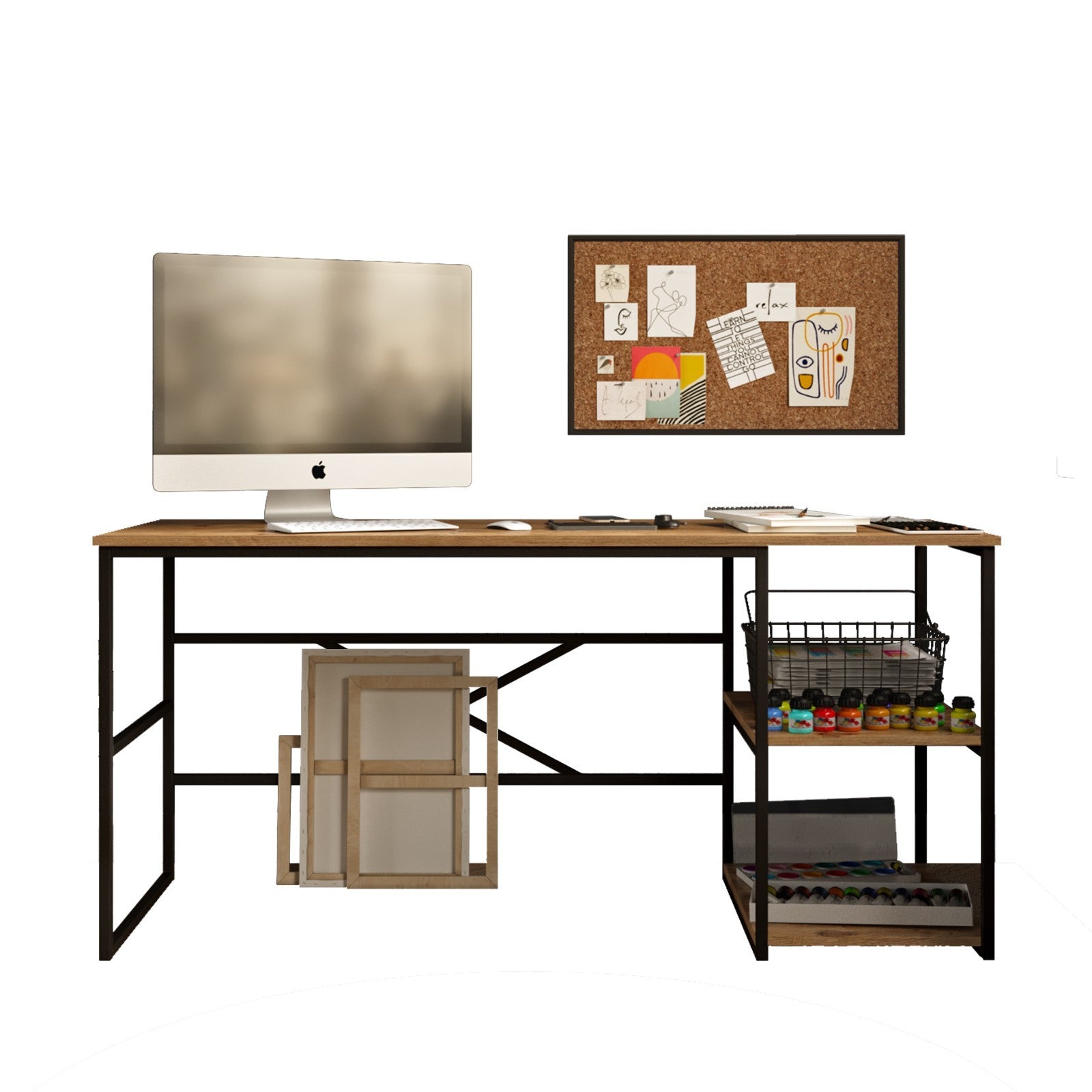 Secretária de Estudo Moderna – 160 x 75 x 60 cm – Pinho Atlântico – Painel de Partículas revestido a Melamina