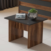 Mesa de Centro Moderna, Nogueira e Antracite, 60 x 46,3 x 50 cm | Painel de Partículas 100% Revestido com Melamina, 18 mm de Espessura | Design Elegante e Funcional para Qualquer Espaço