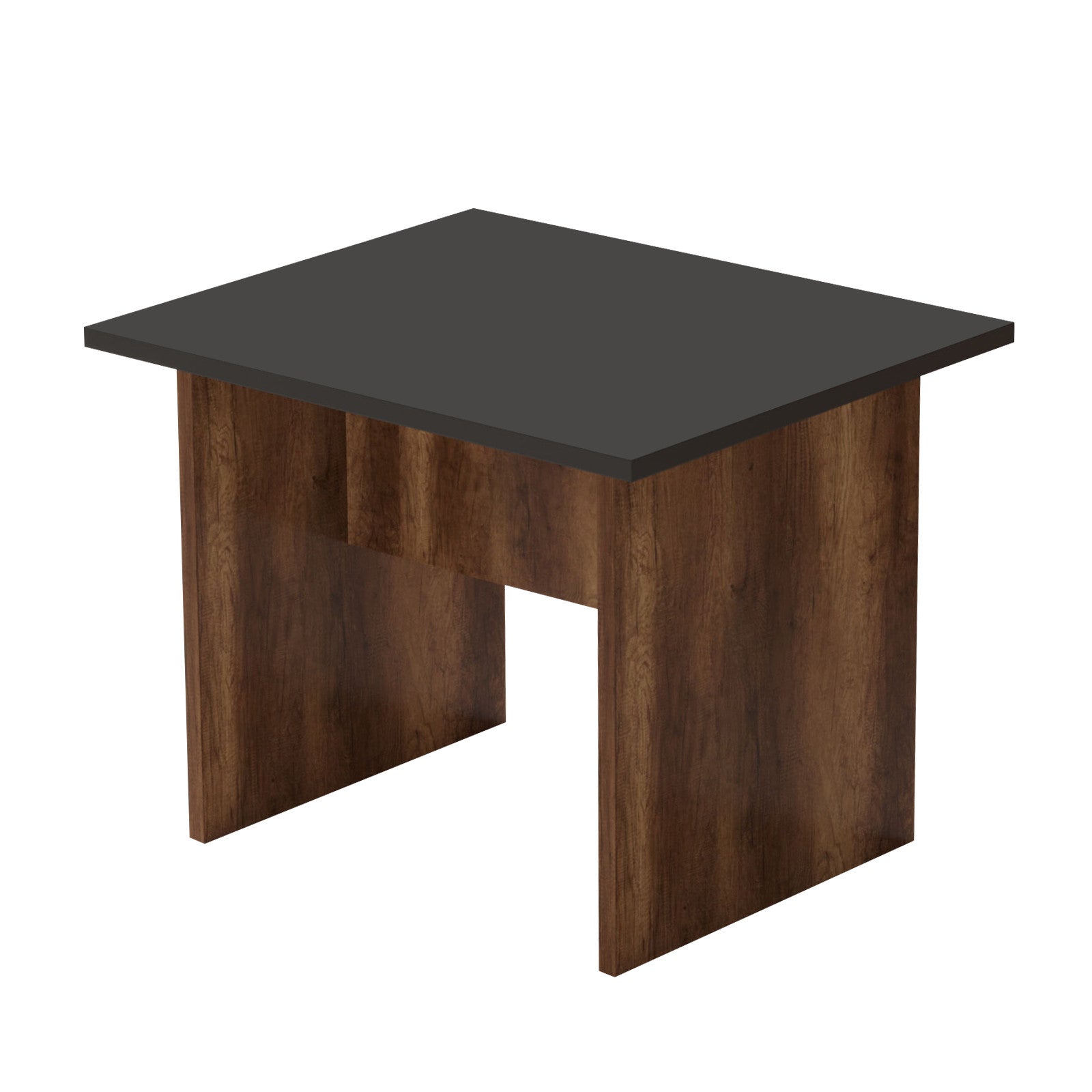 Mesa de Centro Moderna, Nogueira e Antracite, 60 x 46,3 x 50 cm | Painel de Partículas 100% Revestido com Melamina, 18 mm de Espessura | Design Elegante e Funcional para Qualquer Espaço